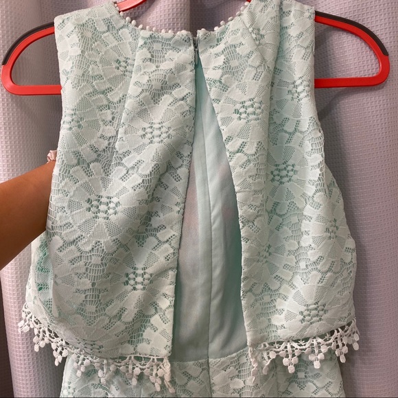Topshop Mint Eyelet Lace Shift Dress - Picture 10 of 10